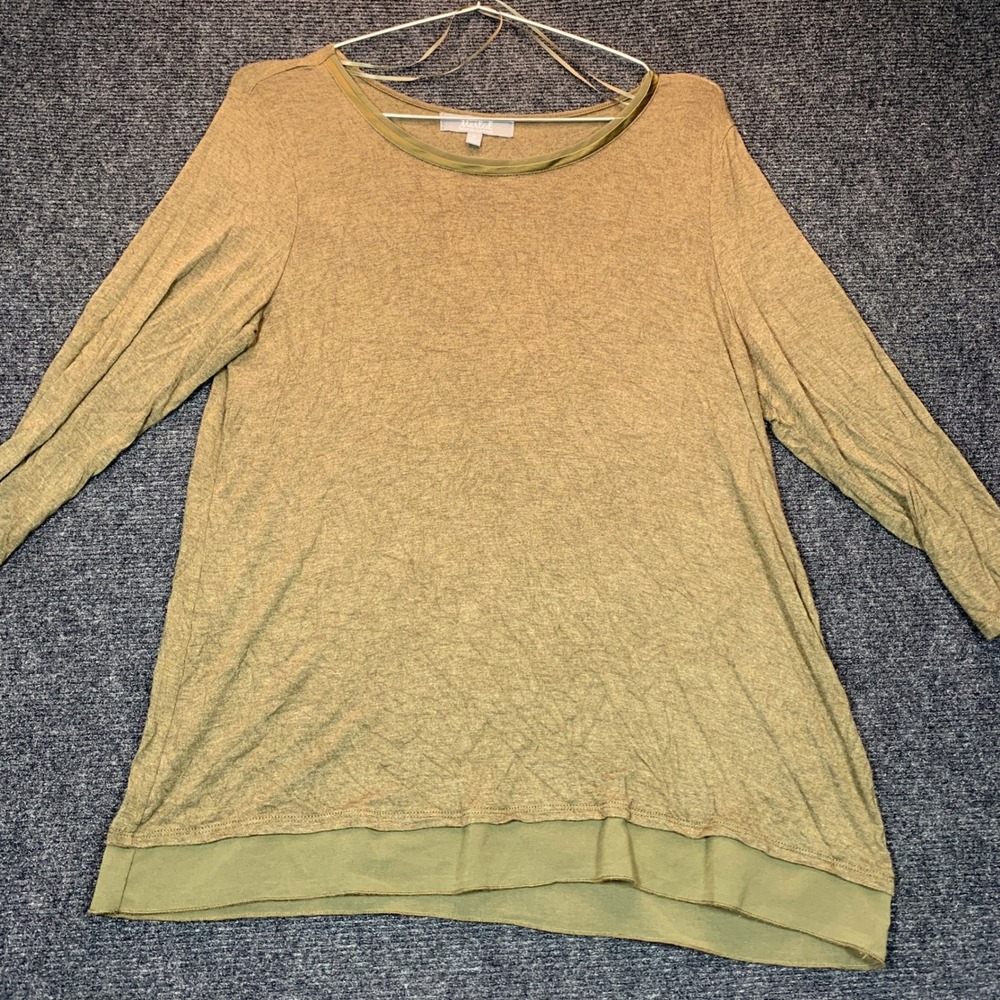 Marled Reunited Clothing Tunic Top M Olive Green Earthy Fairy Grunge Layered Hem